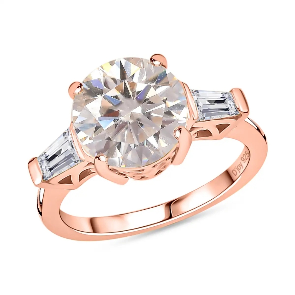 Genuine Moissanite Ring in Vermeil Rose Gold Over Sterling Silver 3.40 ctw